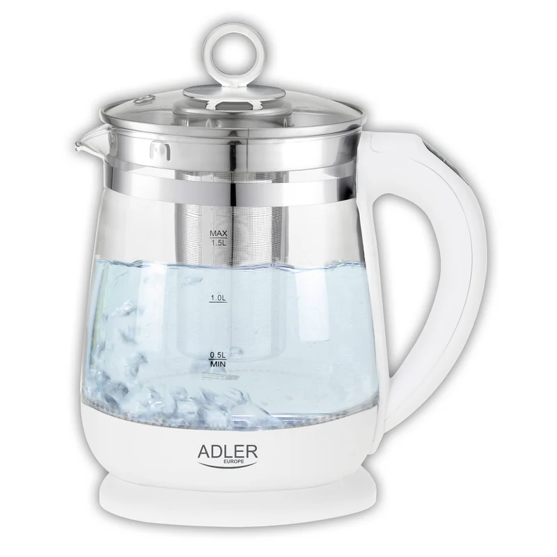 Bollitore in vetro da 1,5 L con infusore e controllo della temperatura Adler AD 1299