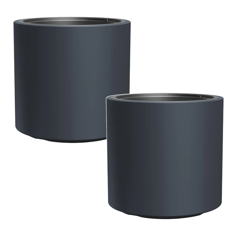 Vaso da fiori antigelo HEOS - antracite, con inserto, capacità 31 L, DBHER470, 2 pezzi