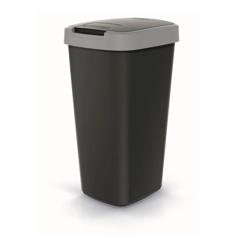 Keden COMPACTA Q Cestino per rifiuti con sportello - nero con cornice grigia