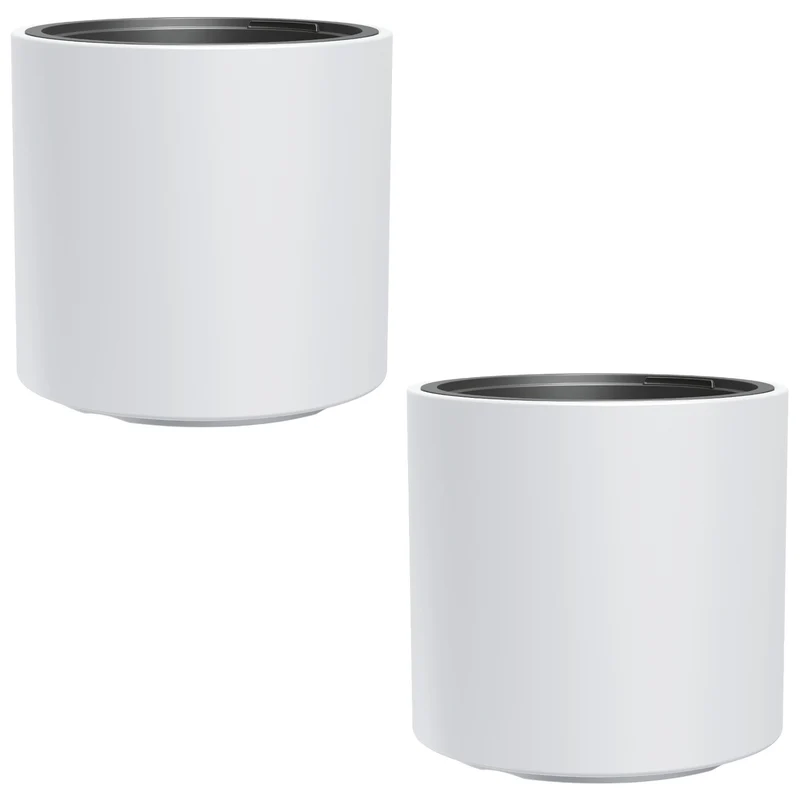 Vaso da fiori antigelo HEOS, bianco, con inserto, capacità 31L, opaco, DBHER470, 2 pezzi