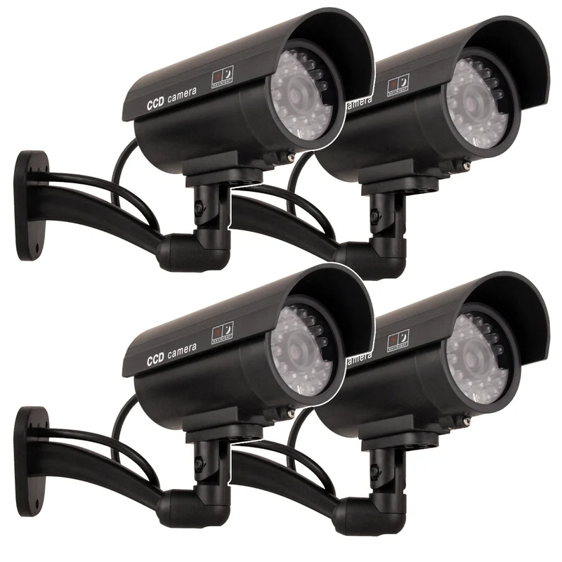 Telecamera fittizia IR9000 B IR LED nero lampeggiante, 4 pezzi