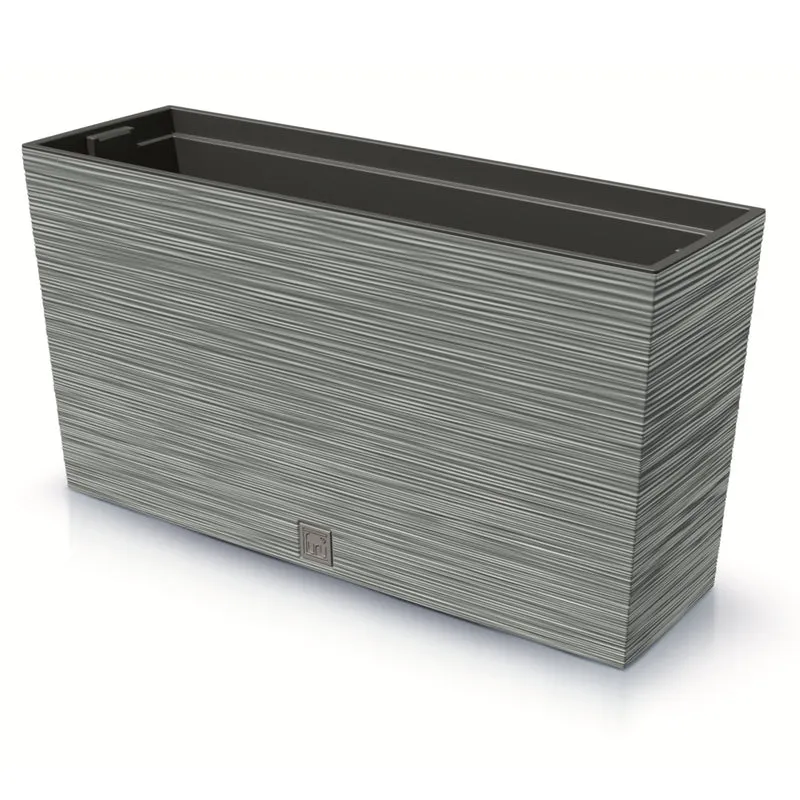 Prosperplast Furu Case Middle Planter con vaso interno Vaso per piante Fioriera uso interno ed esterno Rettangolare in plastica 77x23,5x41cm (cemento)