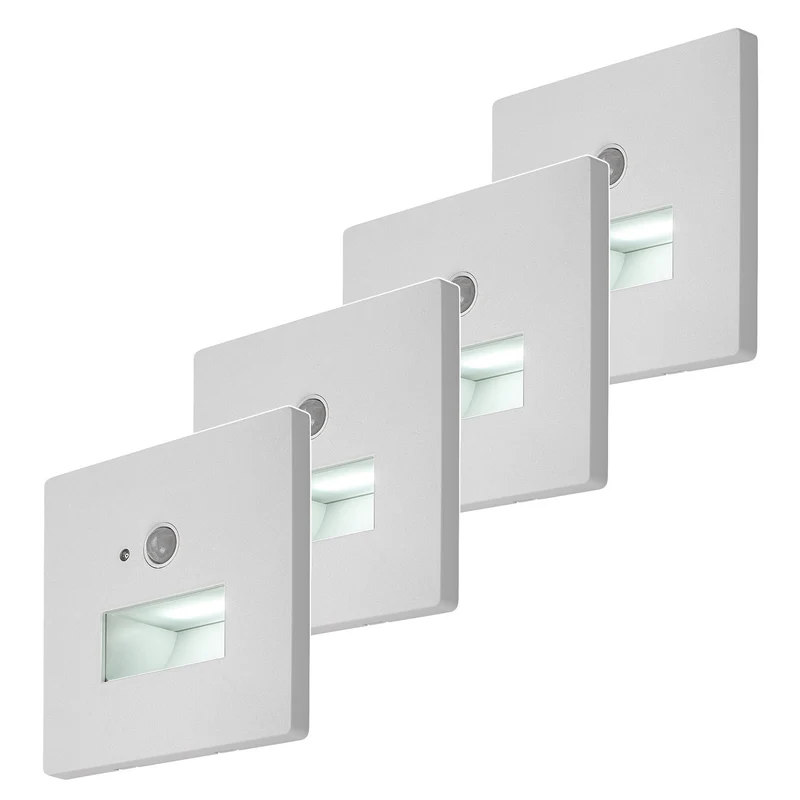 Lampada Lunca LED 1 W IP20 bianca 3000, 4500, 6500 K con sensore di movimento e sensore di luce, 77198, 4 pezzi