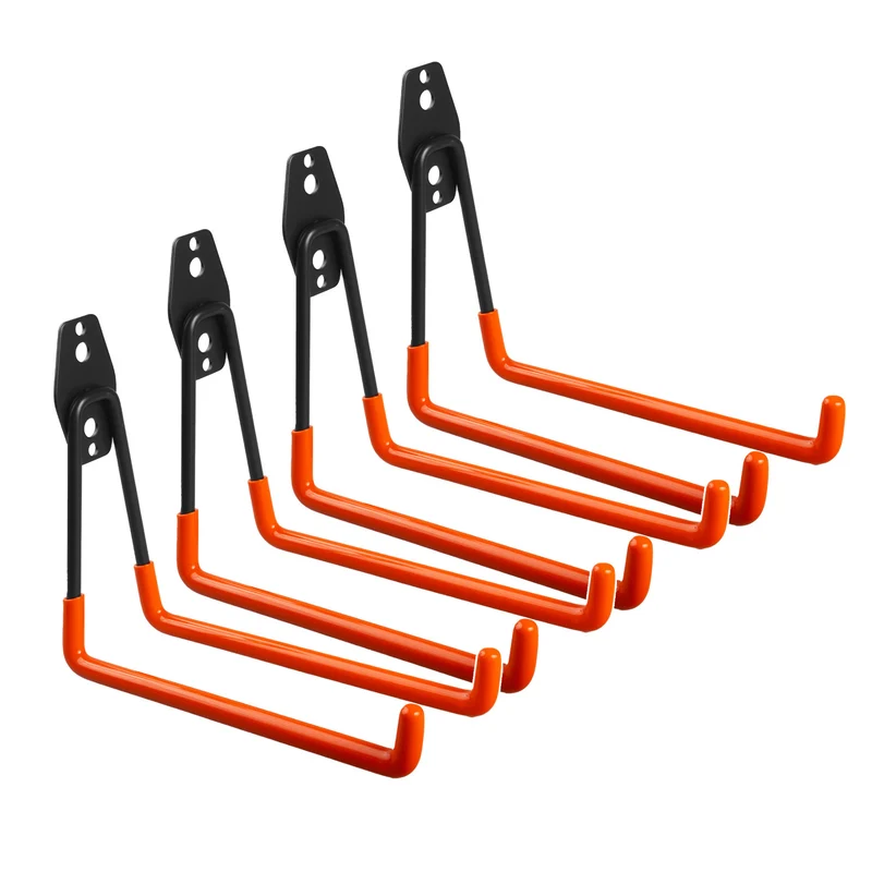Supporto / gancio da parete Maclean, per pneumatici, attrezzi da giardino, scale, tubi, biciclette, carico massimo 25 kg, MC-444, 4 pezzi