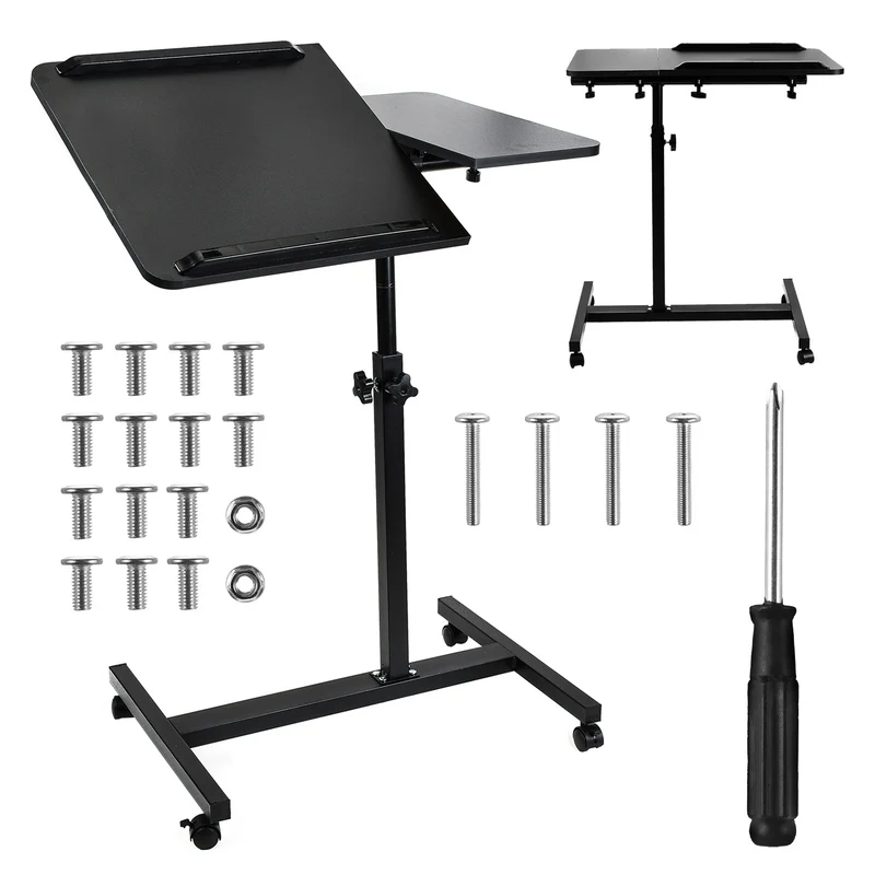 Supporto mobile per scrivania/laptop Maclean, nero, regolabile in altezza 59-89 cm, max. 30 kg , MC-121 B