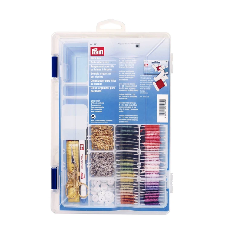 PRYM scatola organizer trasparente per cucire ricamo cucito 611982