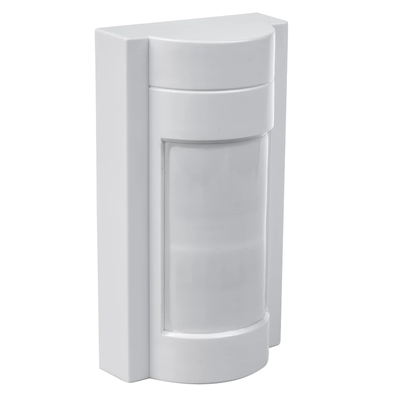 Maclean MCE385 Rilevatore di movimento PIR con portata fino a 12 m per uso esterno, a infrarossi, non rileva animali sotto i 20 kg, sensore crepuscolare, fino a 1200 W, IP65 Bianco