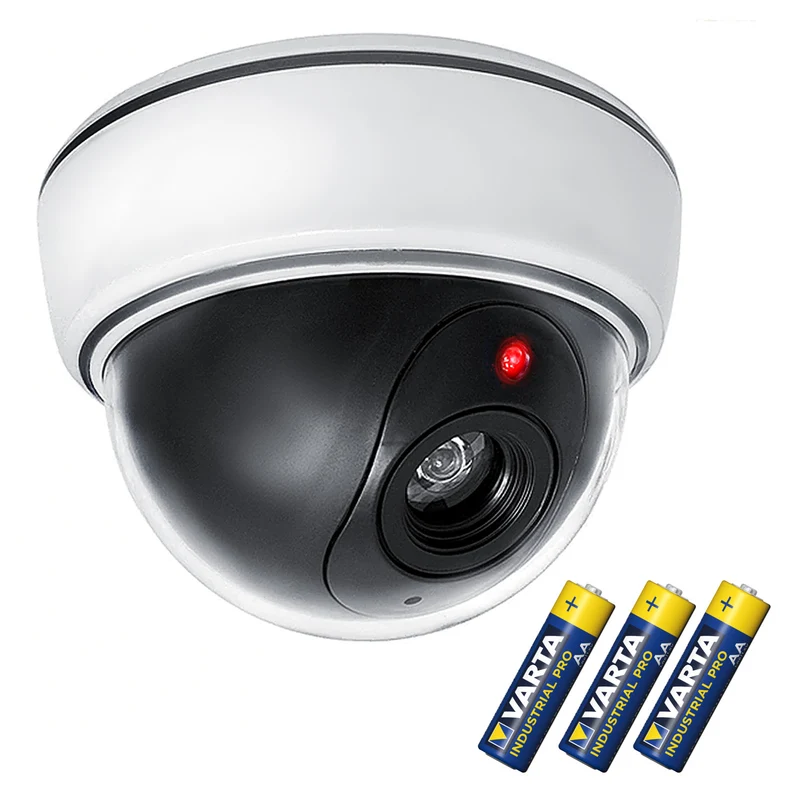 Telecamera dome dummy DC2300 con LED lampeggiante + 3x batterie AA Varta Industrial