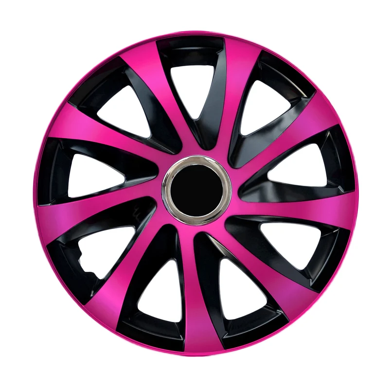 15" NRM DRIFT Extra rosa/nero coprimozzi universali 4 pezzi