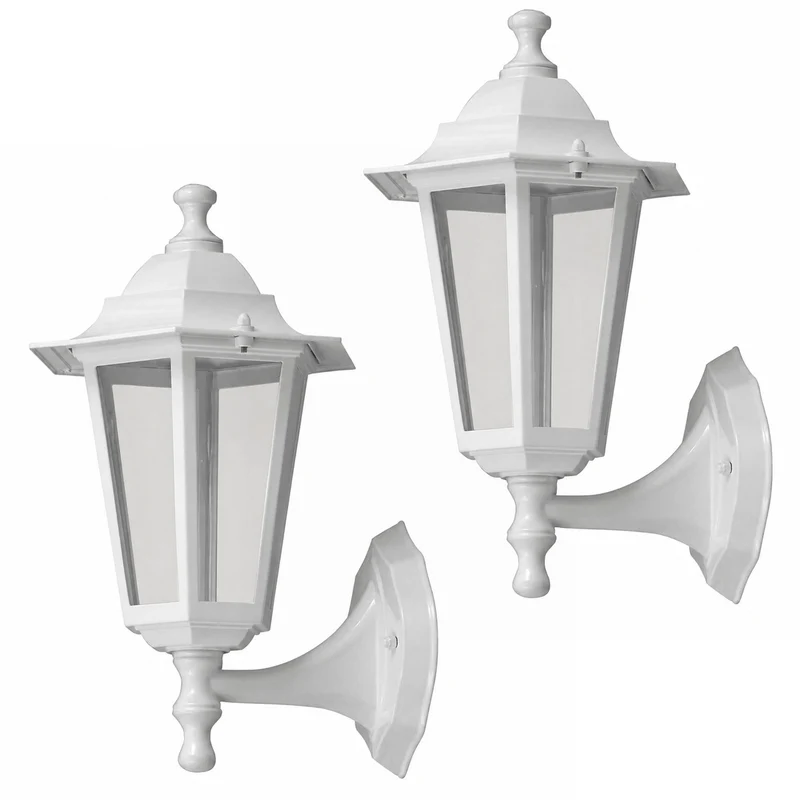 Applique Rabalux, per esterni, IP43, E27, max 60 W, bianca, Velence, 2 pezzi