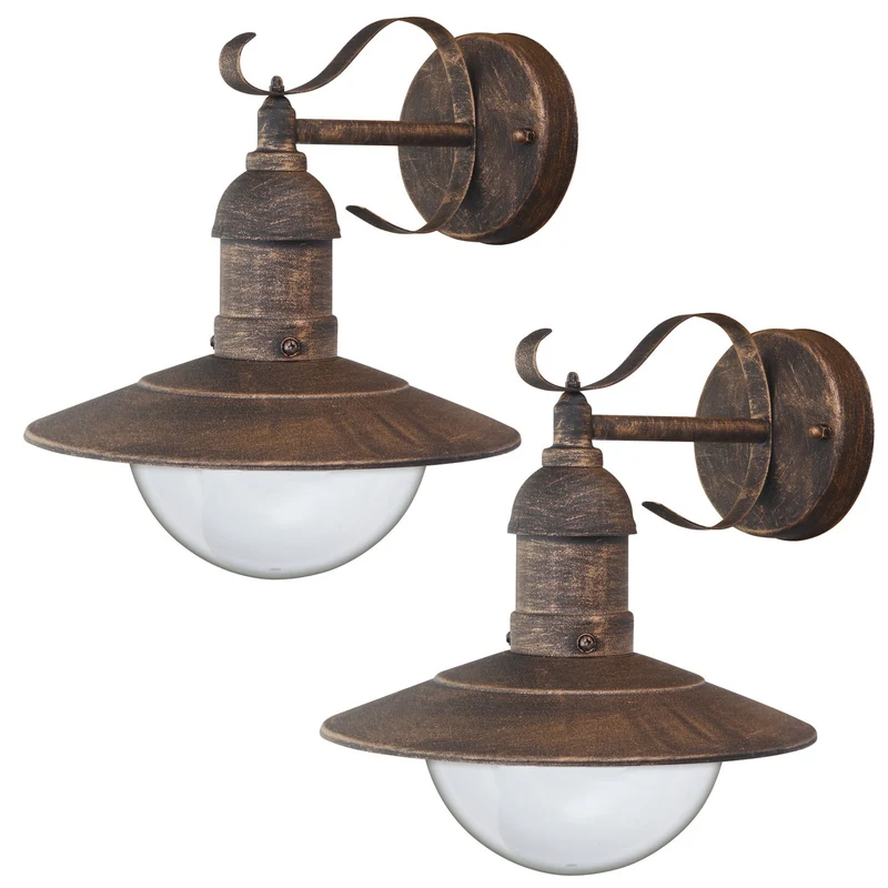 Lampada da esterno Oslo Rabalux per facciata, color oro, E27, max 60 W, IP43, 230 V, 2 pezzi
