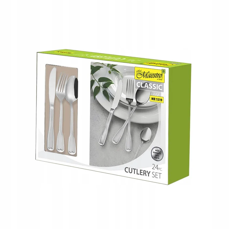 Set di posate Maestro da 24 pezzi modello MR-1519-24 in acciaio inox
