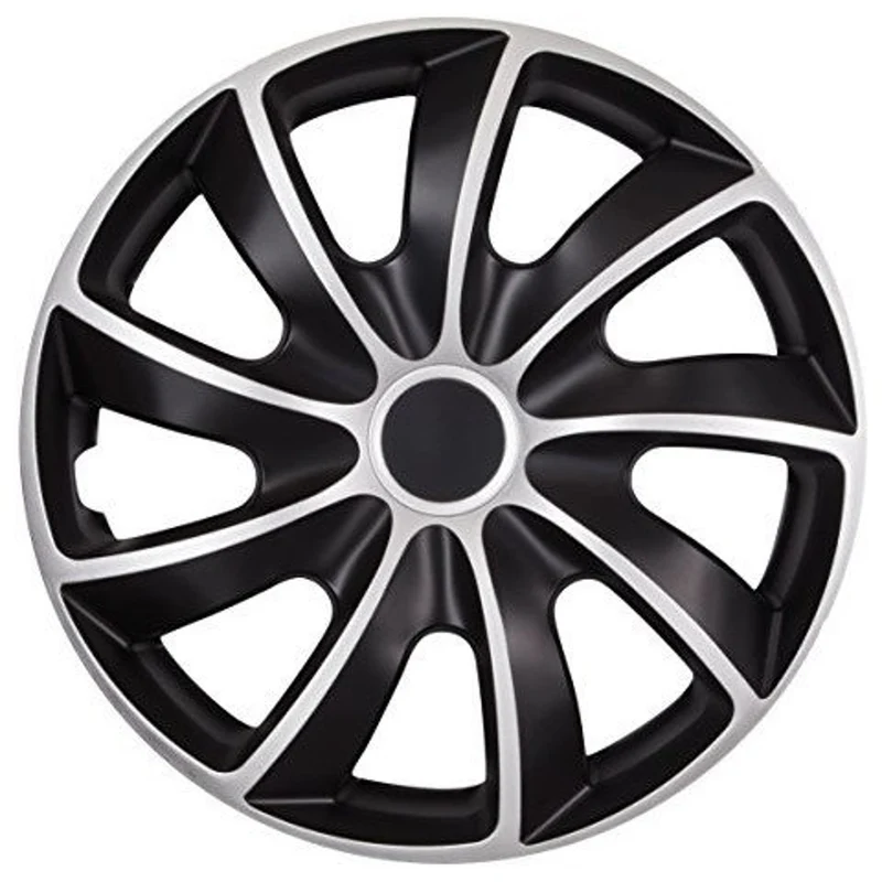 CopricerchiQUAD BICOLOR CS nero e argento 13 "4 pezzi