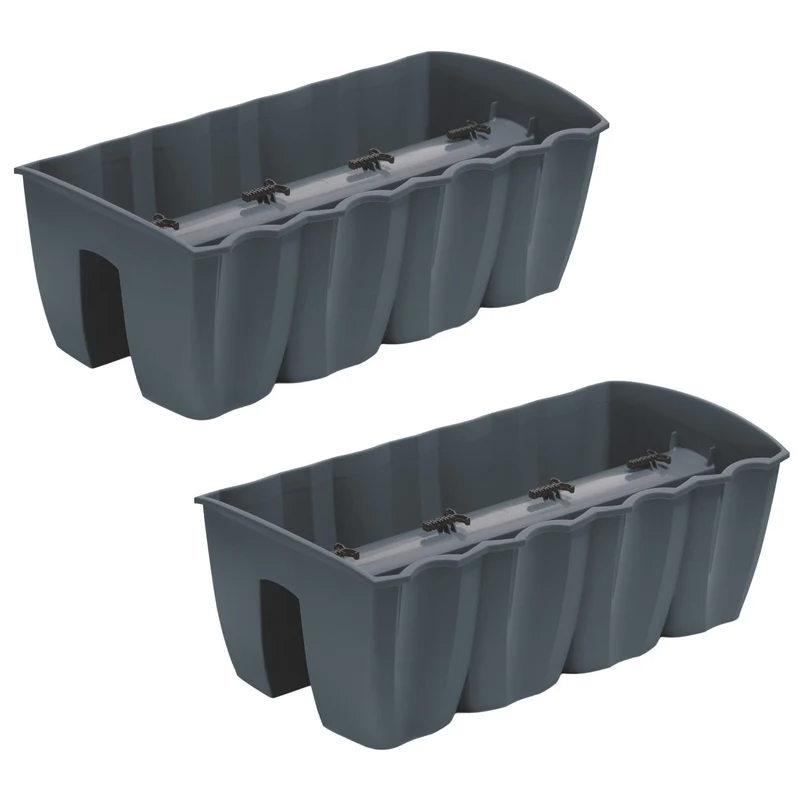 Vaso per ringhiera DCRO600 - Antracite, capacità 18L, 2 pezzi