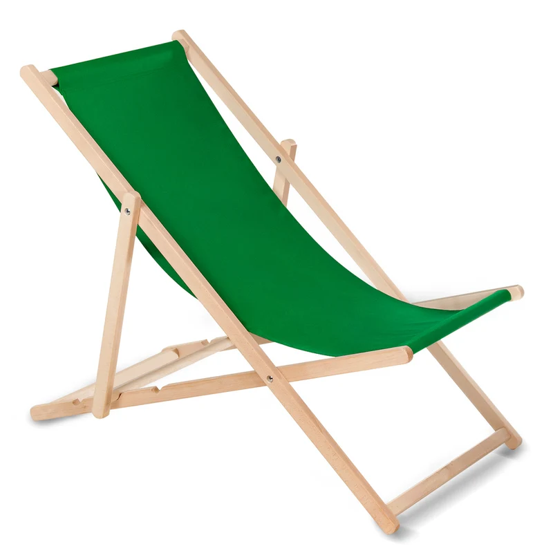 GreenBlue GB183 lettino pieghevole classico in faggio verde
