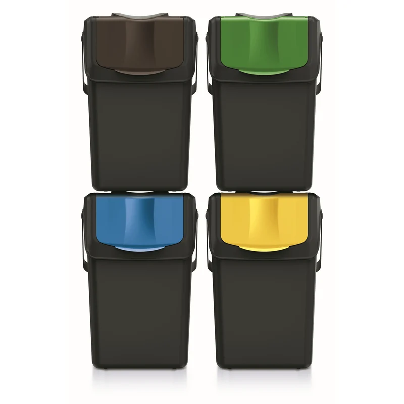 Kaden SORTI BOX Cestini per rifiuti 4x25l. Pattumiere per la raccolta differenziata - nero