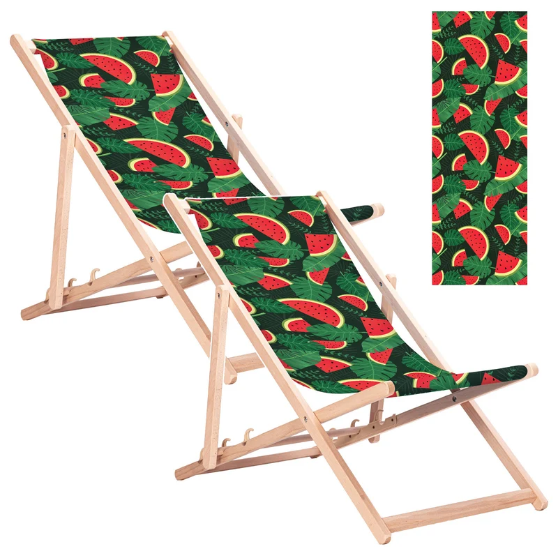 Sdraio classica in faggio GreenBlue GB183 con motivo "Anguria", 2 pezzi