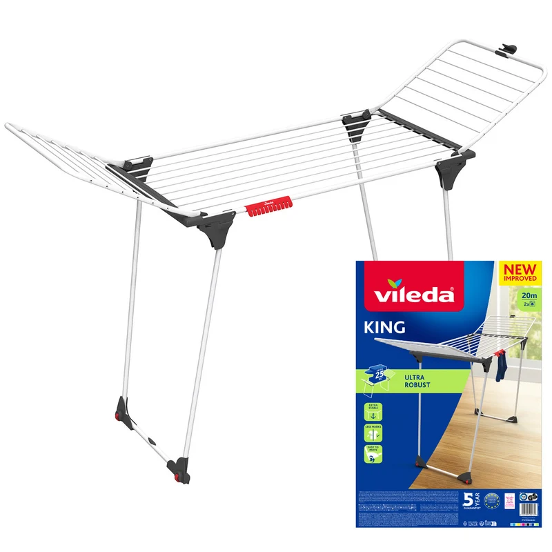 Asciugatrice verticale Vileda King con robusti fili in alluminio