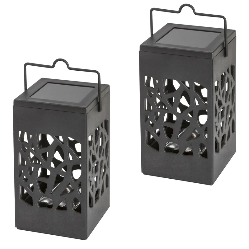 Lampada solare Mora, 1 lm, grado di protezione IP23, colore nero, LED da 0,07 W, 8948, 2 pezzi