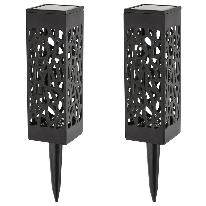 Lampada solare Mora, 2 lm, grado di protezione IP23, colore nero, LED da 0,16 W, 8949, 2 pezzi