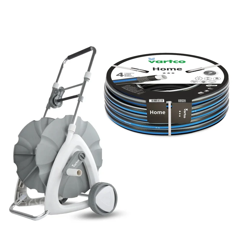 Carrello per tubo da giardino + tubo da giardino Vartco Home 1/2" 30 m Agaplast