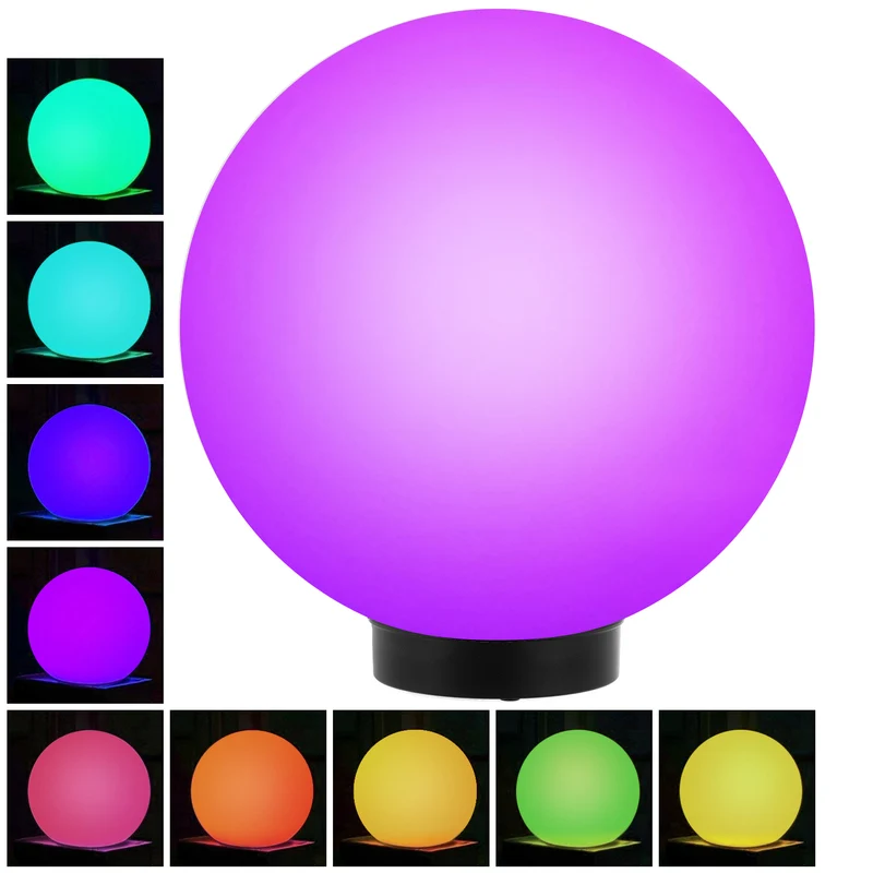 GreenBlue lampada solare, autoportante, giardino, sfera 25x25x58cm, LED RGB, GB165