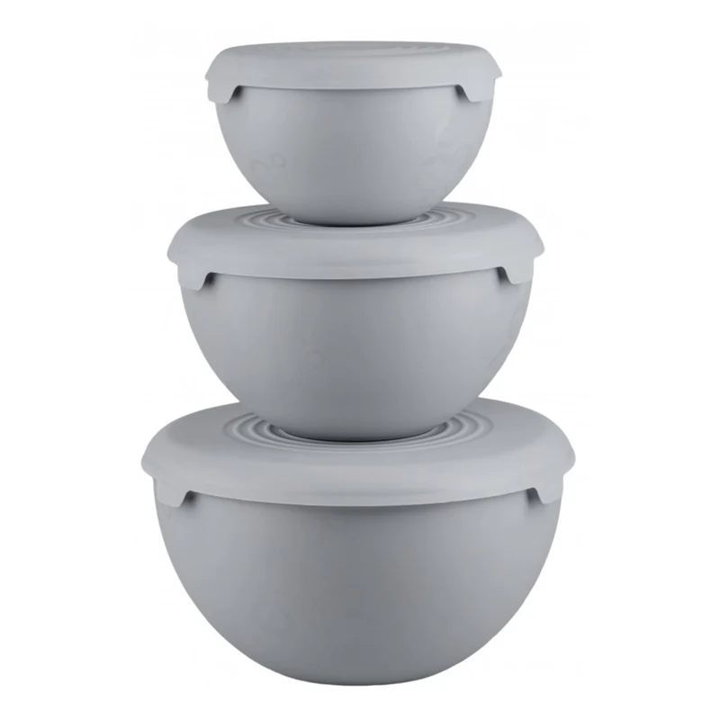 Set di ciotole Practic, plastica, 1,5l 3l 6l, grigio, 10031290