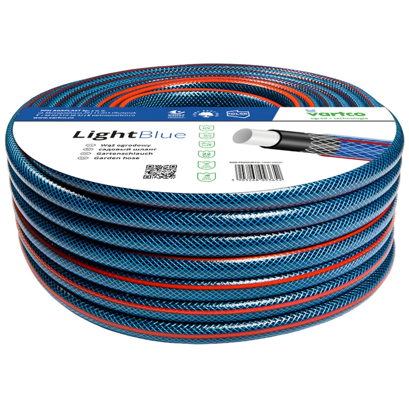Tubo dell'acqua a 4 strati Tubo da giardino per innaffiare il giardino Tubo flessibile flessibile in poliestere a treccia incrociata resistente ai raggi UV 22 Bar 3/4" 20m
