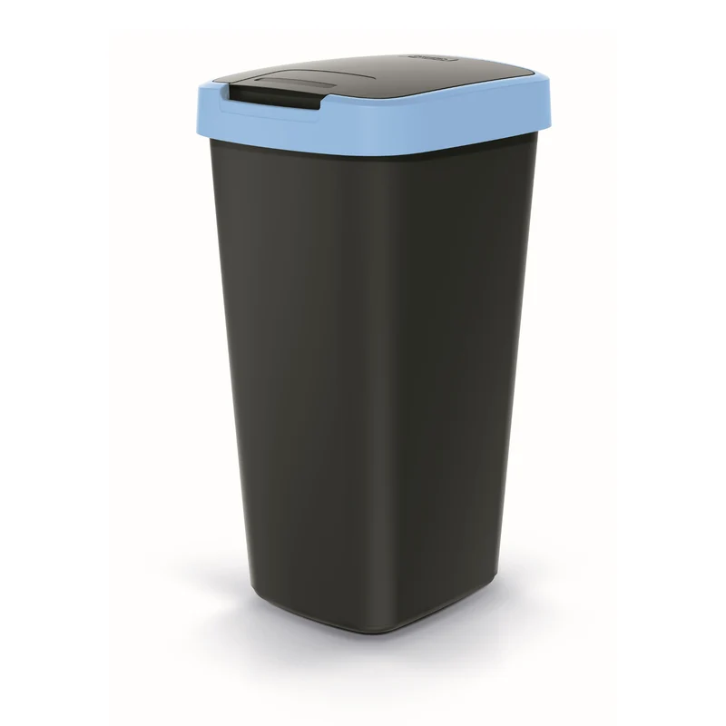 Keden COMPACTA Q Cestino per rifiuti con sportello - nero con bordo blu