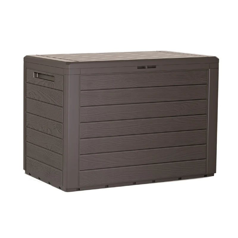 Woodebox box da giardino box cuscino da giardino petto chiudibile a chiave (190 litri, terra d'ombra)