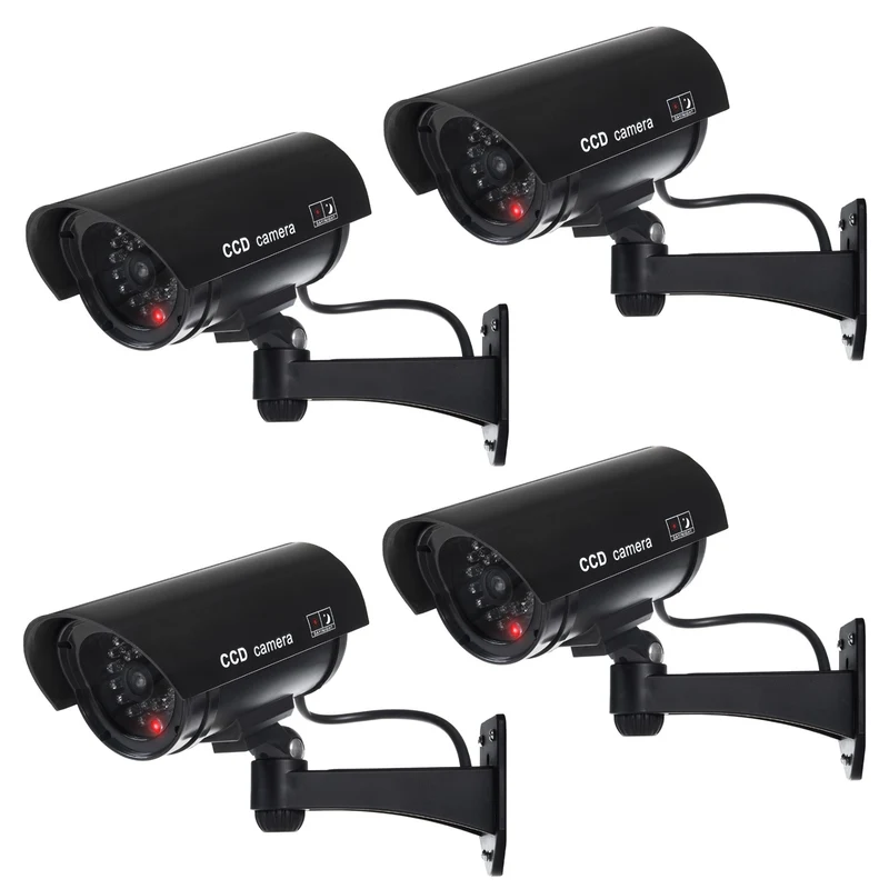 Telecamera fittizia con LED lampeggiante IR1100 B IR per esterni, nero, 4 unità