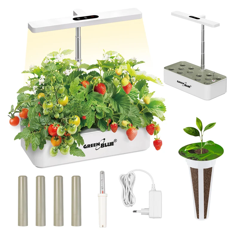 Sistema intelligente per la coltivazione indoor GreenBlue, vaso SMART, capacità 4 L, 220-240 V CA 50/60 Hz 0,4 A GB133 + set di accessori