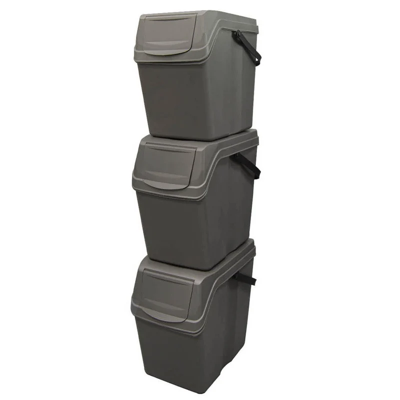 Set di cestini per sortibox 3x25L grigio ISWB25S3