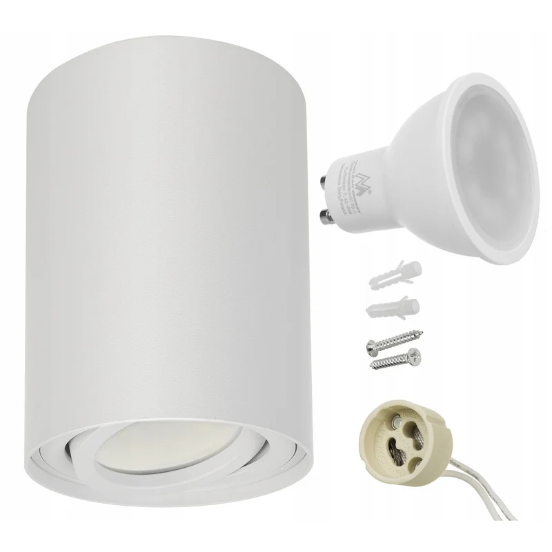 Maclean Plafond rotondo bianco MCE422 + lampadina LED GU10 5W 4000K