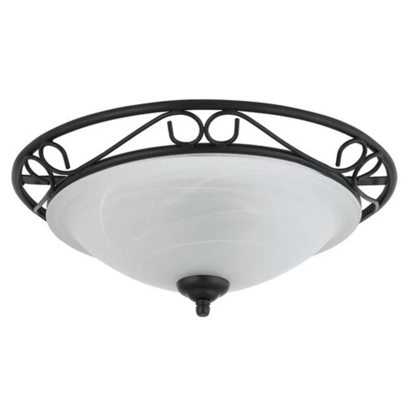 Lampada da soffitto Athen da soffittoD37 E27 2x60W nero opaco
