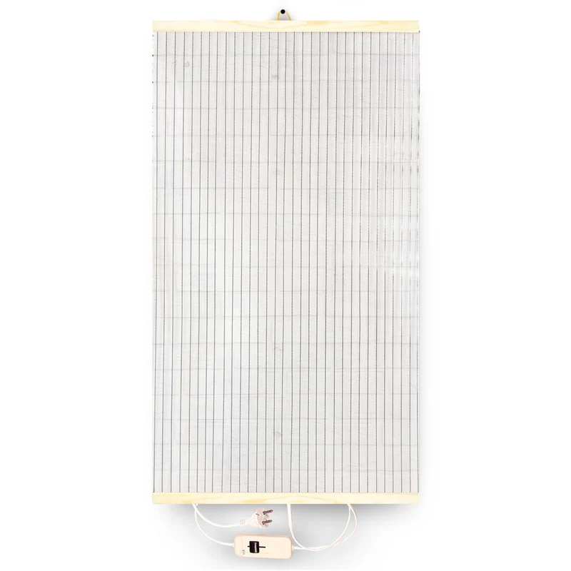Riscaldatore a infrarossi - pannello riscaldante flessibile 430W TRIO design 14 trasparente, dimensioni 100x57cm con regolatore