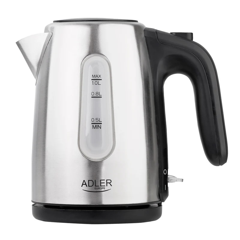 Adler AD1273 Bollitore in Metallo con capacità di 1 litro e 1200 W di Potenza 1273, Stainless Steel