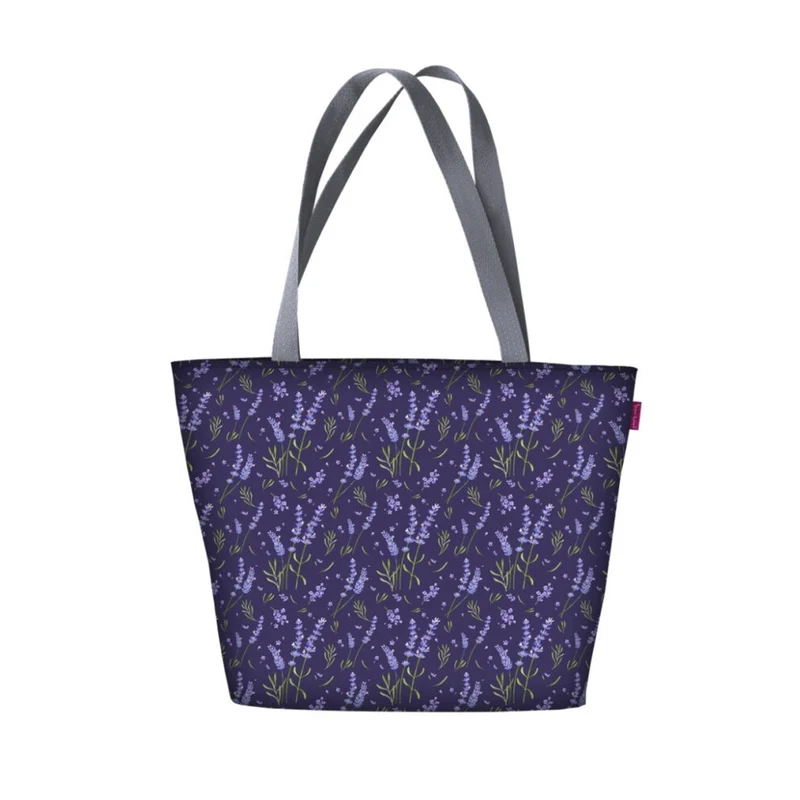 Borsa a tracolla Bertoni, con cerniera, resistente alle intemperie, stampa durevole, modello Lavender