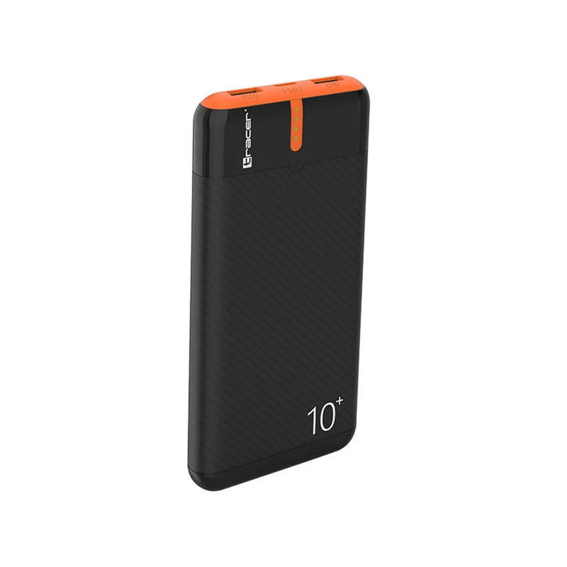 Tracer Powerbank, 10000 mAh, nero e arancione, USB C, 2A, EnerGo