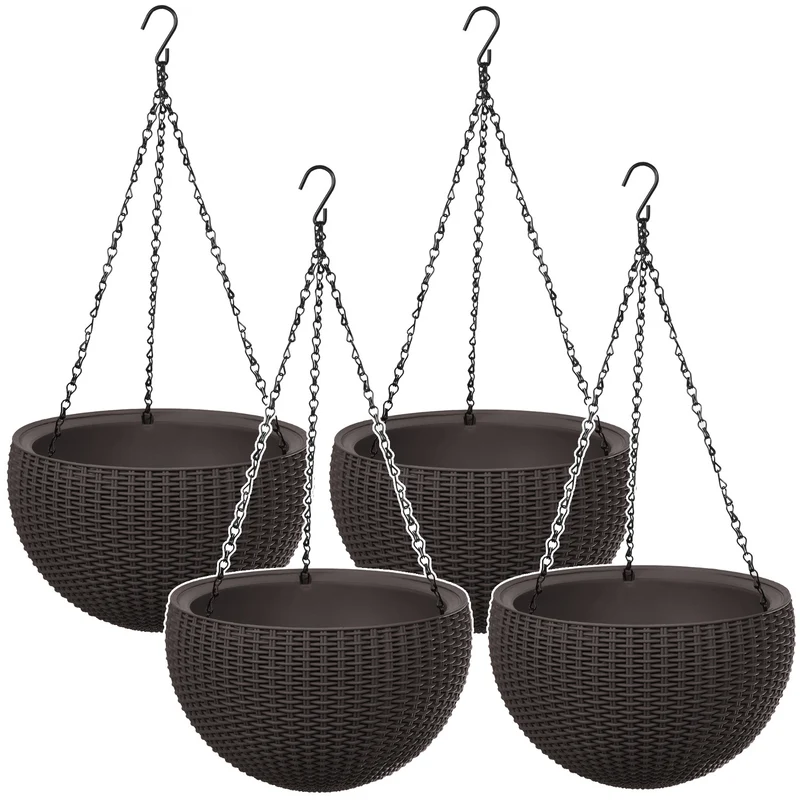 Vaso da appendere Keter Sphere Planter, colore marrone, 4 pezzi