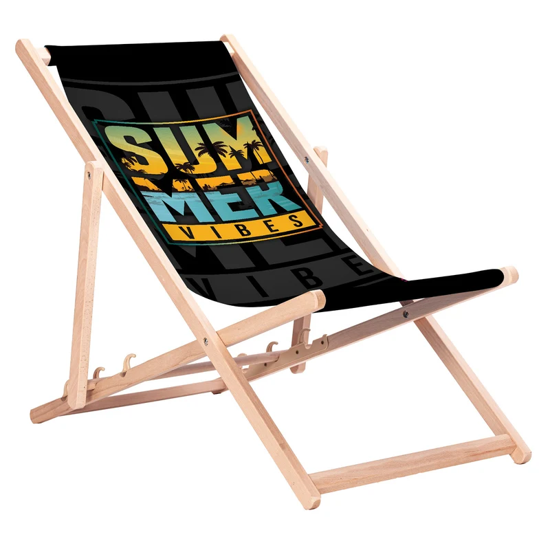 Sdraio classica in faggio GreenBlue GB183 con motivo stampato Summer Vibes