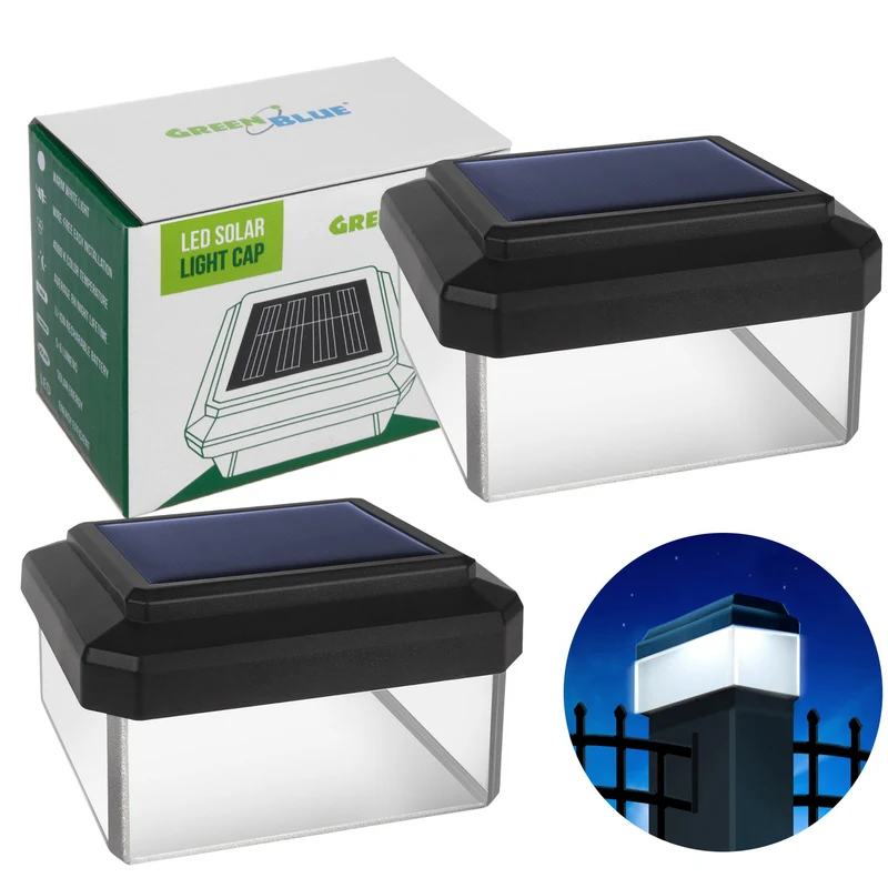 Lampada solare a LED da palo GreenBlue, 60x40 mm, tettuccio a busta, GB125, 2 pezzi