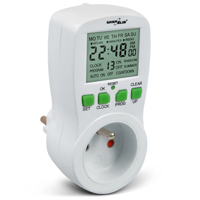 Timer tempo presa GreenBlue GB107 colore bianco