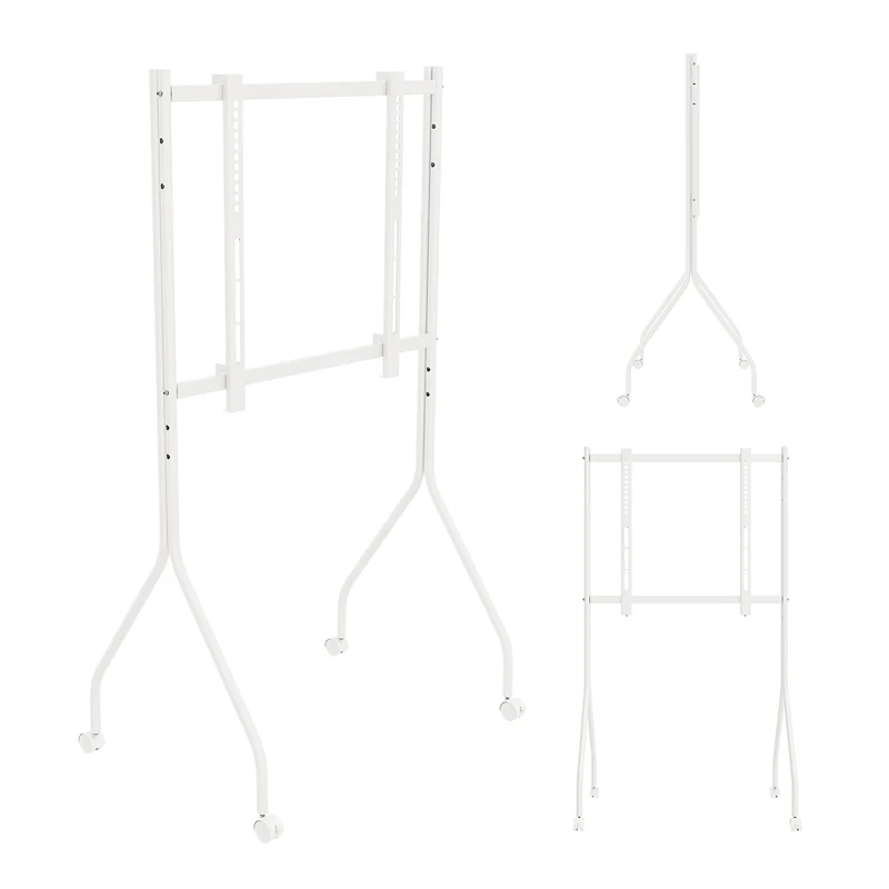 Supporto / carrello per TV Maclean, su ruote, 37-80", carico massimo 50 kg, VESA massimo 600x400, bianco, MC-180 W