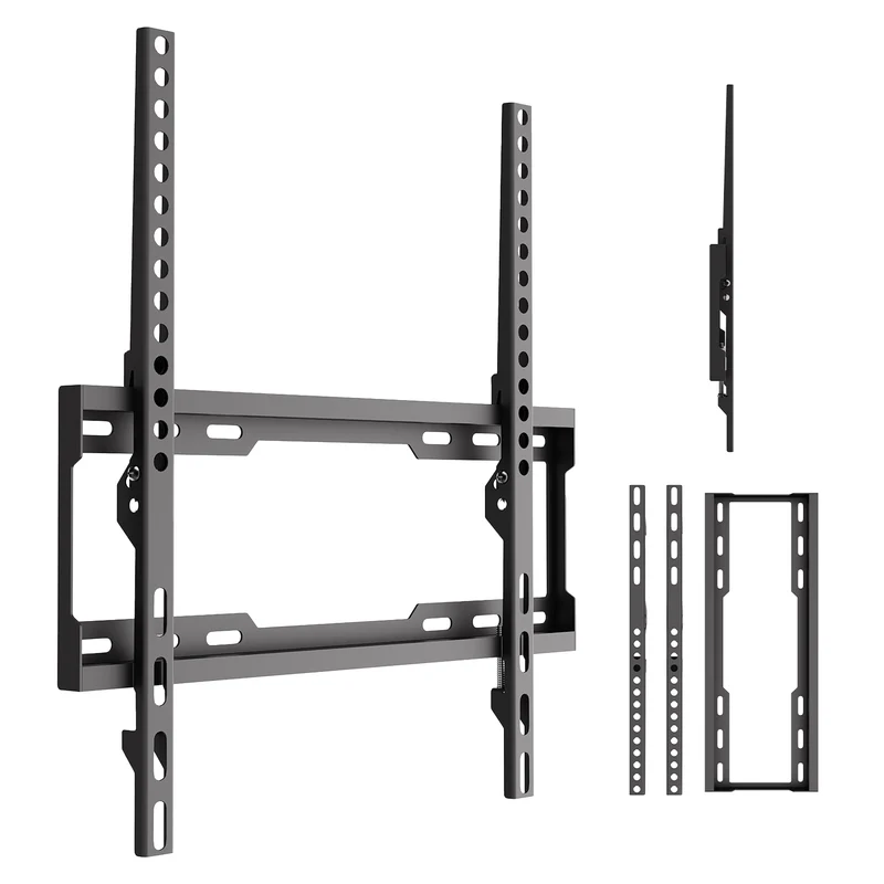 Supporto / gancio per TV Maclean, VESA max 400x400, 32-75", fino a 45 kg, nero, regolazione dell'inclinazione 0°~-8°, MC-187