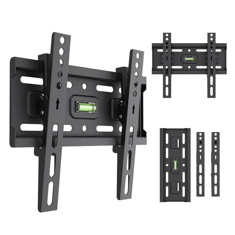 Supporto / gancio per TV Maclean, VESA max 200x200, 13-43", fino a 45 kg, nero, regolazione dell'inclinazione +2°~-10°, MC-189