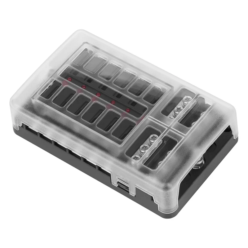 Scatola portafusibili FB-12 con guida negativa e LED