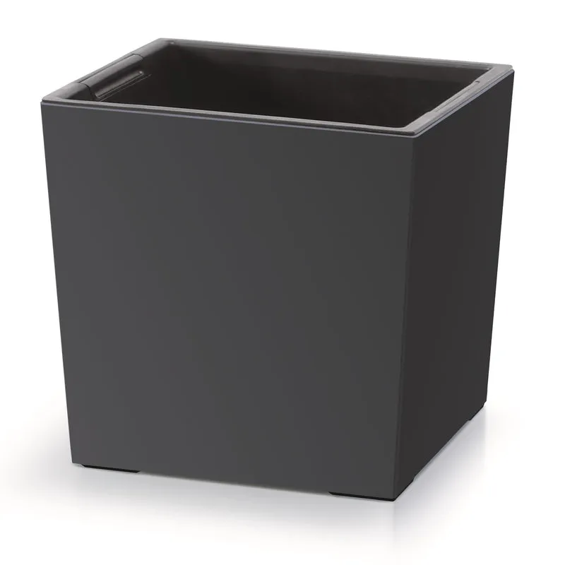 Prosperplast 2in1 vaso da fiori con vaso interno fioriera per erbe aromatiche in plastica quadrata 24 cm x 24 cm x 23,5 cm