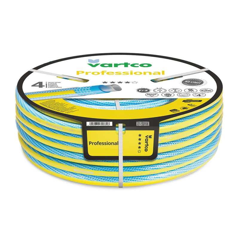 Tubo da giardino Vartco Professional da 1" e 20 m, a 4 strati, sistema TFS