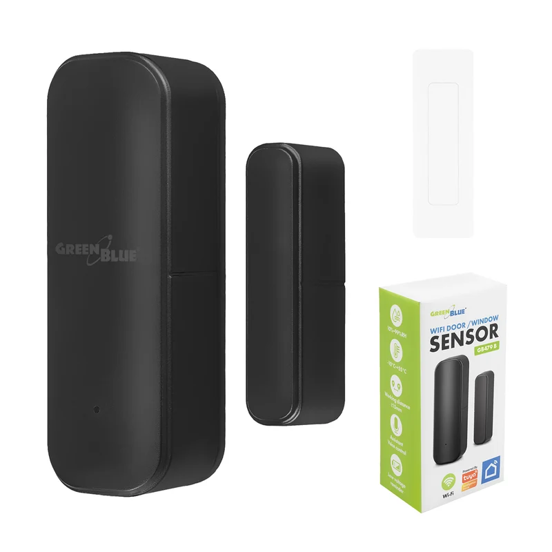 Contatto magnetico wireless / sensore di apertura WiFi GreenBlue, Android/iOS, per porte / finestre, 3,0 V CC, LR03x2, GB479 B